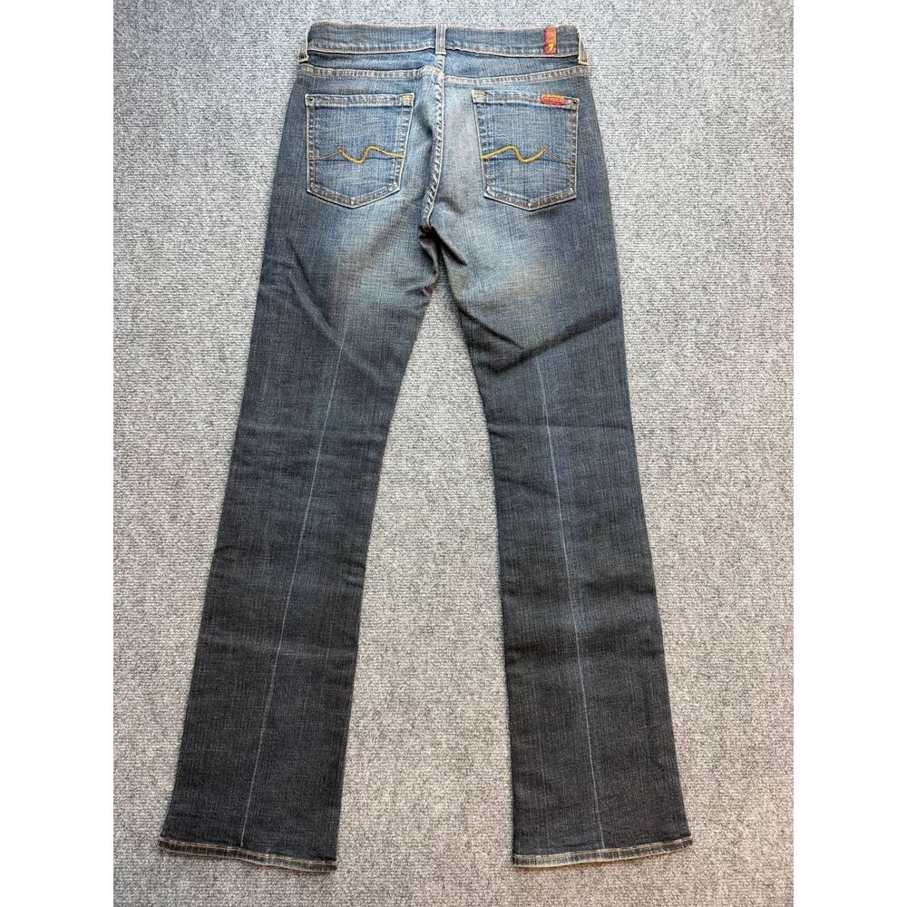 Vintage Y2K 7 For All Mankind Jeans Womens 28 Low Rise Bootcut Gray Black USA - Picture 11 of 15